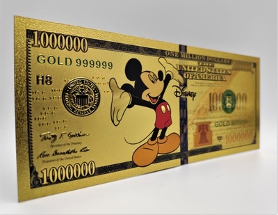 Disney Mickey Mouse Piękny Kolekcjonerski Banknot