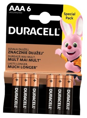Duracell Basic Duralock baterie LR03 x 6 1,5V NOWE