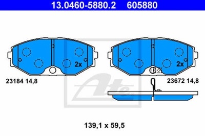 КОЛОДКИ ТОРМОЗНЫЕ ПЕРЕД ATE 13.0460-5880.2