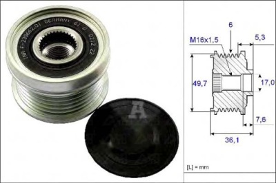 Ina шків генератора vario mercedes om602 9 фото №1
