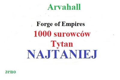 Forge of Empires 1000 surowców Tytan Arvahall