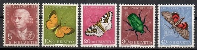 Motyle - Szwajcaria 1957 Mi 648-652 Czyste **