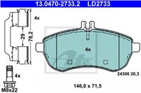 ATE КОЛОДКИ ТОРМОЗНЫЕ ПЕРЕДНЯЯ CERAMIC MERCEDES C W20 MERCEDES C C204