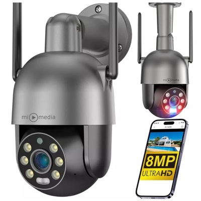 KAMERA OBROTOWA IP WiFi ZEWNĘTRZNA 8MPx ULTRA HD SMART 5x ZOOM DETEKCJA 4K