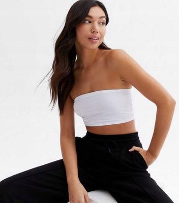 NEW LOOK CROP TOP GŁADKI BANDEAU XL