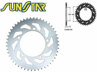 ЗУБЧАТКА ЗАД SUNSTAR СТАЛЬНОЙ SUNR1-4499-48