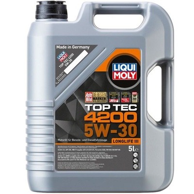 LIQUI MOLY TOP TEC 4200 5W30 5L - ALYVA VARIKLIO ORIGINALUS C2/C3 LL 