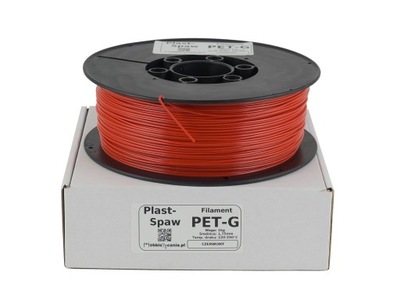 Filament PET-G Czerwony RED 1kg 1,75mm Plast-Spaw