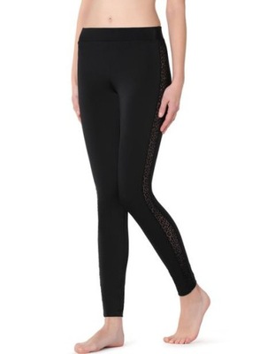 Legginsy CALZEDONIA elegancka panterka LAMPAS S