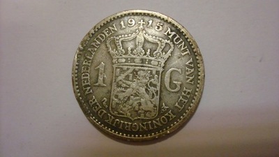 Holandia 1 gulden 1915 Wilhelmina srebro