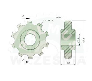 WHEEL PINION GEAR BRIDLE Z-10 10 TEETH FI-25 ROZRZUTNIKA OBORNIKA ROLMUS  