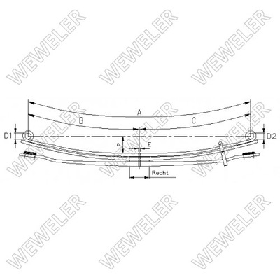 RESORTE DAF WEWELER F042T122ZA75, O.E. AFRC131  