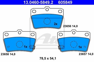 ATE 13.0460-5849.2 TRINKELĖS STABDŽIŲ GAL. TOYOTA RAV 4 1,8-2,0 00-05 