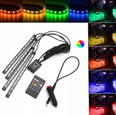 НАКЛАДКА ЛЕНТА LED (СВЕТОДИОД ) RGB DO АВТОМОБИЛЯ 12V NA ПУЛЬТ