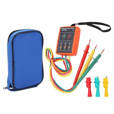 MIERNIK TESTER KOLEJNOŚCI FAZ ROTACJI FAZOMIERZ 3-FAZ AC SM852B 60V~600V