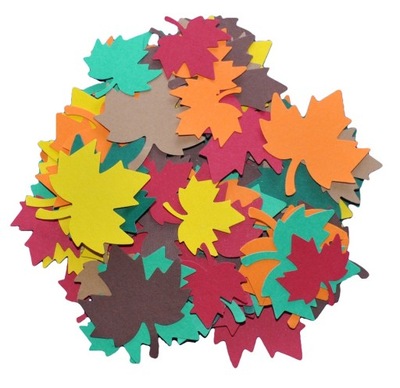 jesien liście listki scrapki 3,7cm 2,5cm klon