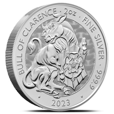 Bull of Clarence 2023 - The Royal Tudor Beasts - 2 uncje srebra