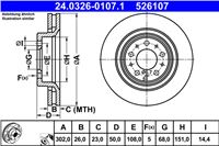 ATE DISKU STABDŽIŲ PRIEK. 302X26 V POWER DISC VOLVO C70 I 98-/S70 