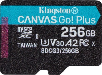 Karta Kingston Canvas Go! Plus MicroSDXC 256 GB Class 10 UHSI/U3 A2 V30