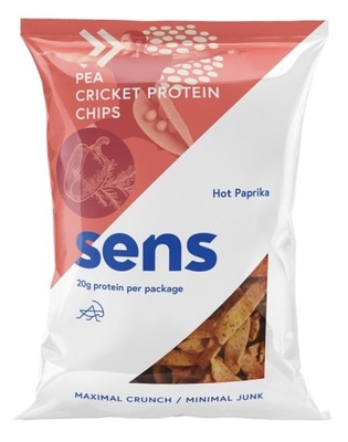 FOODBUGS SENS Chipsy proteinowe ze świerszczy ostra papryka 80g b/g [12]