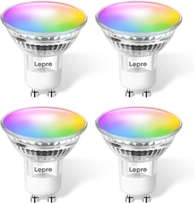 4x ŻARÓWKA Inteligentne żarówki RGB WiFi GU10 4,5 W SMART