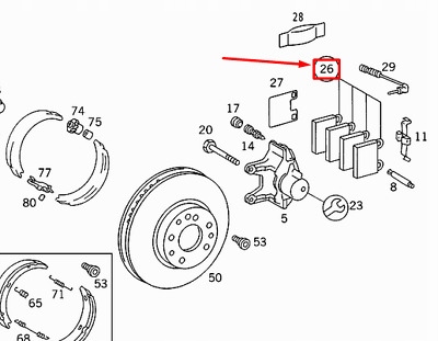Оригинальный номер тормозные колодки тормозные задняя mercedes sl 500 -r129 фото №1