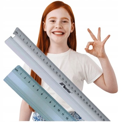 ALUMINIOWA LINIJKA DŁUGA 30CM PRZYBORY SZKOLNE