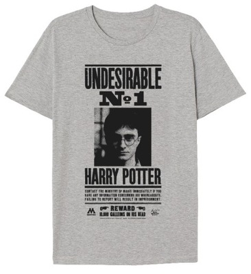 T-Shirt Koszulka Bluzka Harry Potter 128 Szara