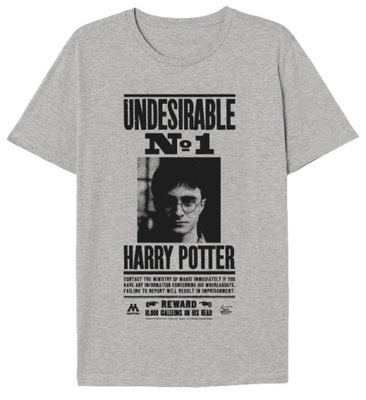T-Shirt Koszulka Bluzka Harry Potter 158 Szara