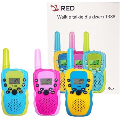 Walkie-talkie krótkofalówki dla dzieci zestaw 3szt