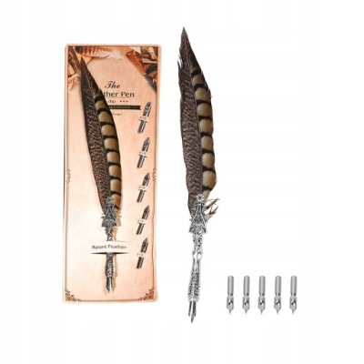 ZESTAW DO KALIGRAFII PIÓRO RETRO GĘSIE PIÓRO