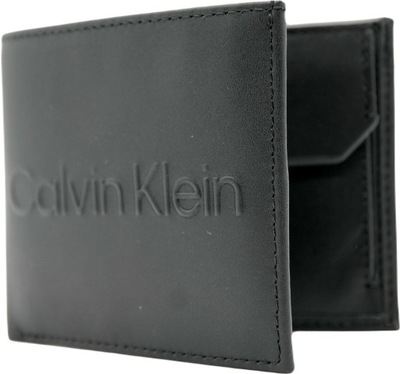 CALVIN KLEIN Portfel męski skóra bilon karty czarny elegancki K50K509972