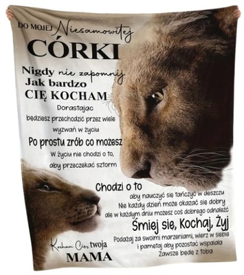 WZRUSZAJĄCY KOC DLA CÓRKI OD MAMY WYZNANIE LIST WYCISKACZ ŁEZ PAMIĄTKA