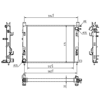 CHLODNICA, SISTEMA DE REFRIGERACIÓN DEL MOTOR HART 614 516  