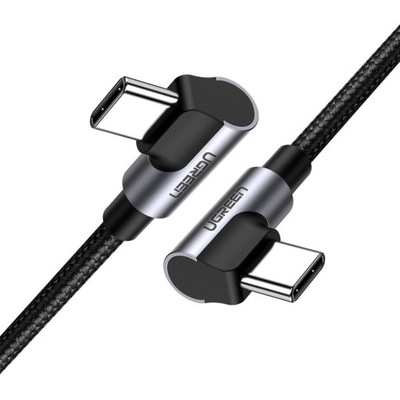 Ugreen kątowy kabel przewód z bocznym wtykiem USB Typ C - USB Typ C 1m