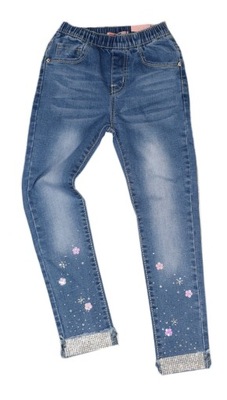 Spodnie dziewczęce jeans wąskie nogawki 98-104