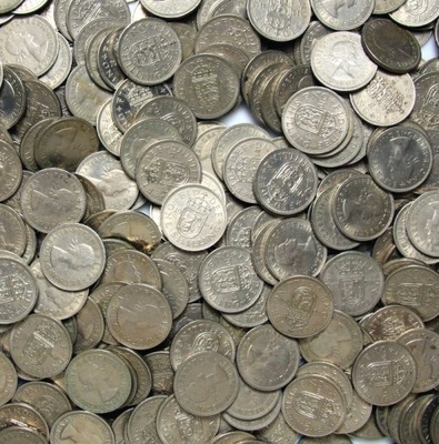 Wielka Brytania Elżbieta II - monety - 1 Szyling 1954-1966 zestaw 50 monet