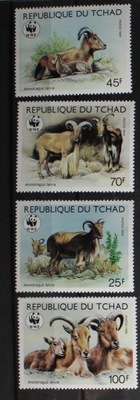 Czad fauna ssaki kozy pełna seria rok 1988 S czyste