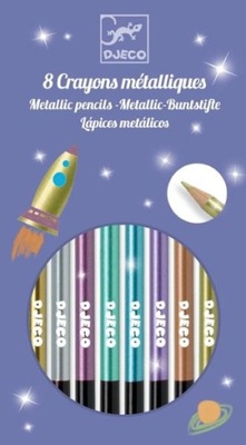 Zestaw 8 ołówkowych metalicznych kredek Djeco