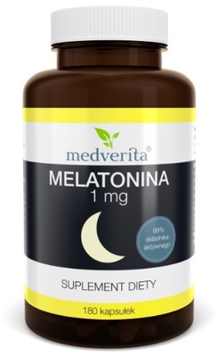 MEDVERITA Melatonina 1 mg 180 kapsułek Dobry Sen Lepsza regeneracja