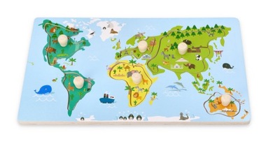Mapa świata Układanka z drewna dla dzieci Adamtoys