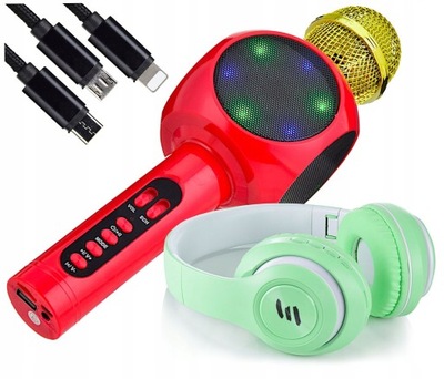 Bezprzewodowy Mikrofon Bluetooth z głośnikiem LED