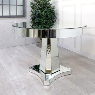 Szklany stół okrągły stół ze szkła lustrzanego szkło