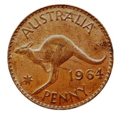 AUSTRALIA 1 PENNY 1964 KANGUR ELIZABETH II