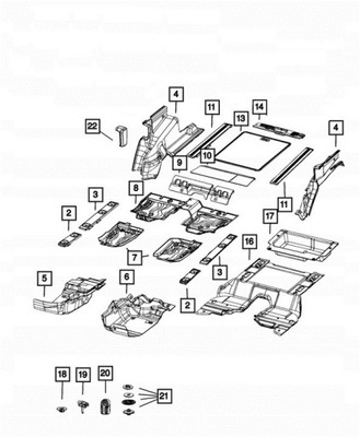 Панель приладів підлога багажника wrangler 4d jl 18- фото №1