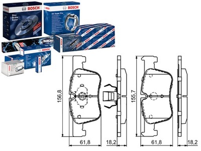 BOSCH КОМПЛЕКТ КОЛОДОК ТОРМОЗНЫХ BOS, 0 986 494 6