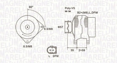 GENERADOR SEAT SEAT MAGNETI MARELLI MMAMQA1675  