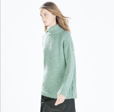 ZARA SWETER OVERSIZE WEŁNA MOHER R.L/40 NOWY!