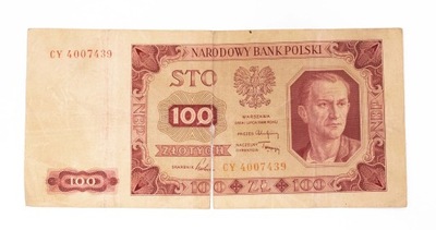 100 ZŁOTYCH 1948 seria CY st.5