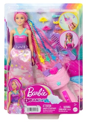 Lalka Barbie Księżniczka Zakręcone pasemka HNJ06